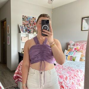 Do + Be purple satin halter top - size s